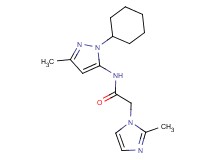 N-(1-cyclohexyl-3-methyl-1H-pyrazol-5-yl)-2-(2-methyl-1H-imidazol-1-yl)acetamide