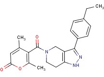 5-{[3-(4-ethylphenyl)-1,4,6,7-tetrahydro-5H-pyrazolo[4,3-c]pyridin-5-yl]carbonyl}-4,6-dimethyl-2H-pyran-2-one