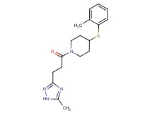 4-[(2-methylphenyl)thio]-1-[3-(5-methyl-1H-1,2,4-triazol-3-yl)propanoyl]piperidine