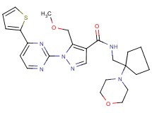 5-(methoxymethyl)-N-{[1-(4-morpholinyl)cyclopentyl]methyl}-1-[4-(2-thienyl)-2-pyrimidinyl]-1H-pyrazole-4-carboxamide
