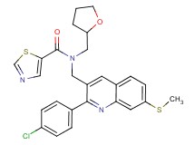 N-{[2-(4-chlorophenyl)-7-(methylthio)-3-quinolinyl]methyl}-N-(tetrahydro-2-furanylmethyl)-1,3-thiazole-5-carboxamide