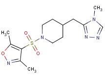 1-[(3,5-dimethylisoxazol-4-yl)sulfonyl]-4-[(4-methyl-4H-1,2,4-triazol-3-yl)methyl]piperidine