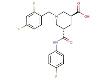 (3S*,5S*)-1-(2,4-difluorobenzyl)-5-{[(4-fluorophenyl)amino]carbonyl}-3-piperidinecarboxylic acid