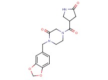 1-(1,3-benzodioxol-5-ylmethyl)-4-[(5-oxo-3-pyrrolidinyl)carbonyl]-2-piperazinone