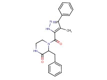 3-benzyl-4-[(4-methyl-3-phenyl-1H-pyrazol-5-yl)carbonyl]piperazin-2-one