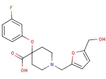 4-(3-fluorophenoxy)-1-{[5-(hydroxymethyl)-2-furyl]methyl}piperidine-4-carboxylic acid