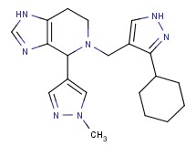 5-[(3-cyclohexyl-1H-pyrazol-4-yl)methyl]-4-(1-methyl-1H-pyrazol-4-yl)-4,5,6,7-tetrahydro-1H-imidazo[4,5-c]pyridine