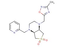(4aS*,7aR*)-1-[(3-methyl-1,2,4-oxadiazol-5-yl)methyl]-4-(pyridin-2-ylmethyl)octahydrothieno[3,4-b]pyrazine 6,6-dioxide