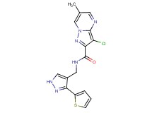 3-chloro-6-methyl-N-{[3-(2-thienyl)-1H-pyrazol-4-yl]methyl}pyrazolo[1,5-a]pyrimidine-2-carboxamide