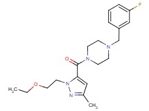 1-{[1-(2-ethoxyethyl)-3-methyl-1H-pyrazol-5-yl]carbonyl}-4-(3-fluorobenzyl)piperazine