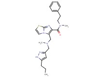N-methyl-5-({methyl[(5-propyl-1H-pyrazol-3-yl)methyl]amino}methyl)-N-(2-phenylethyl)imidazo[2,1-b][1,3]thiazole-6-carboxamide
