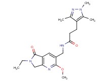 N-[(6-ethyl-2-methoxy-5-oxo-6,7-dihydro-5H-pyrrolo[3,4-b]pyridin-3-yl)methyl]-3-(1,3,5-trimethyl-1H-pyrazol-4-yl)propanamide