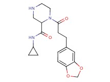 1-[3-(1,3-benzodioxol-5-yl)propanoyl]-N-cyclopropyl-2-piperazinecarboxamide