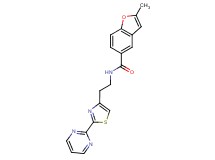 2-methyl-N-[2-(2-pyrimidin-2-yl-1,3-thiazol-4-yl)ethyl]-1-benzofuran-5-carboxamide