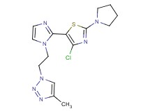 1-{2-[2-(4-chloro-2-pyrrolidin-1-yl-1,3-thiazol-5-yl)-1H-imidazol-1-yl]ethyl}-4-methyl-1H-1,2,3-triazole