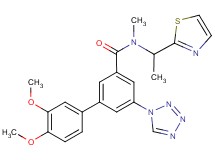 3',4'-dimethoxy-N-methyl-5-(1H-tetrazol-1-yl)-N-[1-(1,3-thiazol-2-yl)ethyl]-3-biphenylcarboxamide