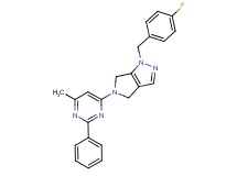 1-(4-fluorobenzyl)-5-(6-methyl-2-phenylpyrimidin-4-yl)-1,4,5,6-tetrahydropyrrolo[3,4-c]pyrazole