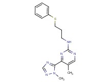 5-methyl-4-(1-methyl-1H-1,2,4-triazol-5-yl)-N-[3-(phenylthio)propyl]pyrimidin-2-amine