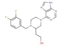 2-[1-(3,4-difluorobenzyl)-4-(9H-purin-6-yl)-2-piperazinyl]ethanol