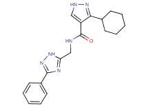 3-cyclohexyl-N-[(3-phenyl-1H-1,2,4-triazol-5-yl)methyl]-1H-pyrazole-4-carboxamide