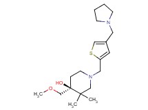 (4S*)-4-(methoxymethyl)-3,3-dimethyl-1-{[4-(pyrrolidin-1-ylmethyl)-2-thienyl]methyl}piperidin-4-ol