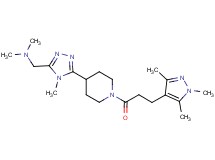 N,N-dimethyl-1-(4-methyl-5-{1-[3-(1,3,5-trimethyl-1H-pyrazol-4-yl)propanoyl]piperidin-4-yl}-4H-1,2,4-triazol-3-yl)methanamine