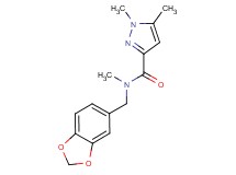 N-(1,3-benzodioxol-5-ylmethyl)-N,1,5-trimethyl-1H-pyrazole-3-carboxamide