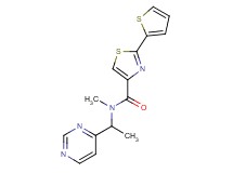 N-methyl-N-[1-(4-pyrimidinyl)ethyl]-2-(2-thienyl)-1,3-thiazole-4-carboxamide