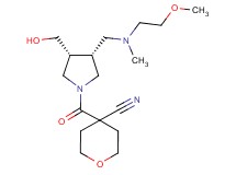 4-[((3R*,4R*)-3-(hydroxymethyl)-4-{[(2-methoxyethyl)(methyl)amino]methyl}-1-pyrrolidinyl)carbonyl]tetrahydro-2H-pyran-4-carbonitrile