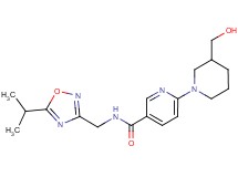 6-[3-(hydroxymethyl)piperidin-1-yl]-N-[(5-isopropyl-1,2,4-oxadiazol-3-yl)methyl]nicotinamide