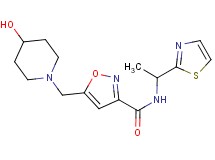 5-[(4-hydroxypiperidin-1-yl)methyl]-N-[1-(1,3-thiazol-2-yl)ethyl]isoxazole-3-carboxamide