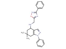 6,6-dimethyl-1-phenyl-N-[(3-phenyl-1,2,4-oxadiazol-5-yl)methyl]-4,5,6,7-tetrahydro-1H-indazol-4-amine
