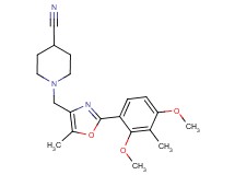 1-{[2-(2,4-dimethoxy-3-methylphenyl)-5-methyl-1,3-oxazol-4-yl]methyl}piperidine-4-carbonitrile