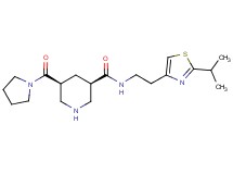 (3R*,5S*)-N-[2-(2-isopropyl-1,3-thiazol-4-yl)ethyl]-5-(pyrrolidin-1-ylcarbonyl)piperidine-3-carboxamide