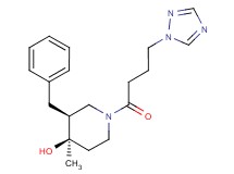 (3S*,4R*)-3-benzyl-4-methyl-1-[4-(1H-1,2,4-triazol-1-yl)butanoyl]piperidin-4-ol