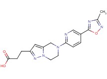 3-{5-[5-(3-methyl-1,2,4-oxadiazol-5-yl)-2-pyridinyl]-4,5,6,7-tetrahydropyrazolo[1,5-a]pyrazin-2-yl}propanoic acid