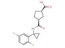 (1R*,3S*)-3-({[1-(2,5-difluorophenyl)cyclopropyl]amino}carbonyl)cyclopentanecarboxylic acid