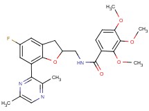N-{[7-(3,6-dimethyl-2-pyrazinyl)-5-fluoro-2,3-dihydro-1-benzofuran-2-yl]methyl}-2,3,4-trimethoxybenzamide