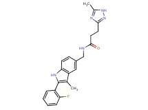 N-{[2-(2-fluorophenyl)-3-methyl-1H-indol-5-yl]methyl}-3-(5-methyl-1H-1,2,4-triazol-3-yl)propanamide