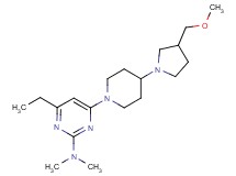 4-ethyl-6-{4-[3-(methoxymethyl)pyrrolidin-1-yl]piperidin-1-yl}-N,N-dimethylpyrimidin-2-amine