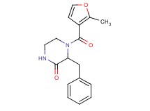 3-benzyl-4-(2-methyl-3-furoyl)-2-piperazinone