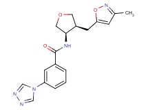 N-{(3R*,4S*)-4-[(3-methylisoxazol-5-yl)methyl]tetrahydrofuran-3-yl}-3-(4H-1,2,4-triazol-4-yl)benzamide