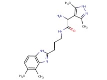 2-amino-N-[3-(4,5-dimethyl-1H-benzimidazol-2-yl)propyl]-2-(3,5-dimethyl-1H-pyrazol-4-yl)acetamide