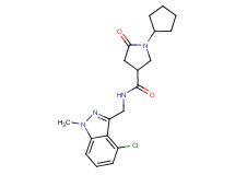 N-[(4-chloro-1-methyl-1H-indazol-3-yl)methyl]-1-cyclopentyl-5-oxo-3-pyrrolidinecarboxamide