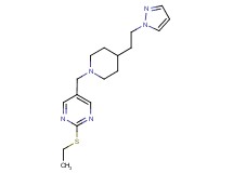 2-(ethylthio)-5-({4-[2-(1H-pyrazol-1-yl)ethyl]piperidin-1-yl}methyl)pyrimidine