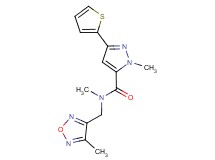 N,1-dimethyl-N-[(4-methyl-1,2,5-oxadiazol-3-yl)methyl]-3-(2-thienyl)-1H-pyrazole-5-carboxamide