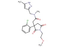 2-[3-(2-chlorophenyl)-1-(2-methoxyethyl)-2,5-dioxo-3-pyrrolidinyl]-N-methyl-N-[(5-methyl-1H-pyrazol-3-yl)methyl]acetamide