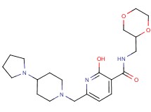 N-(1,4-dioxan-2-ylmethyl)-2-hydroxy-6-{[4-(1-pyrrolidinyl)-1-piperidinyl]methyl}nicotinamide