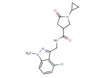 N-[(4-chloro-1-methyl-1H-indazol-3-yl)methyl]-1-cyclopropyl-5-oxo-3-pyrrolidinecarboxamide