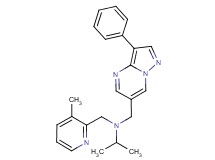 N-[(3-methylpyridin-2-yl)methyl]-N-[(3-phenylpyrazolo[1,5-a]pyrimidin-6-yl)methyl]propan-2-amine